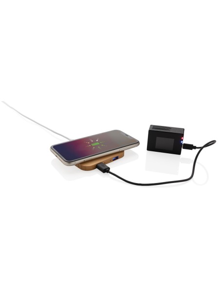 Caricatore wireless 5W in bambù con USB